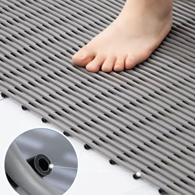 Taille faite sur commande de coussin en plastique antidérapant de tapis de sol de sécurité de salle de bains de toilette